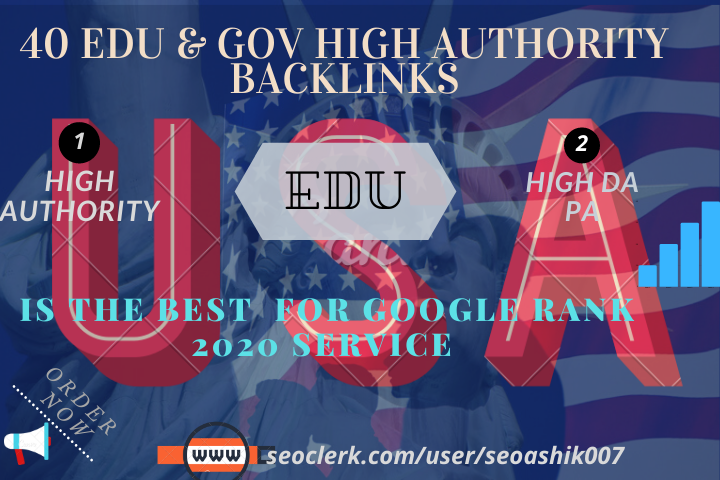 40 EDU & GOV High Authority Backlinks 2020 Best Service