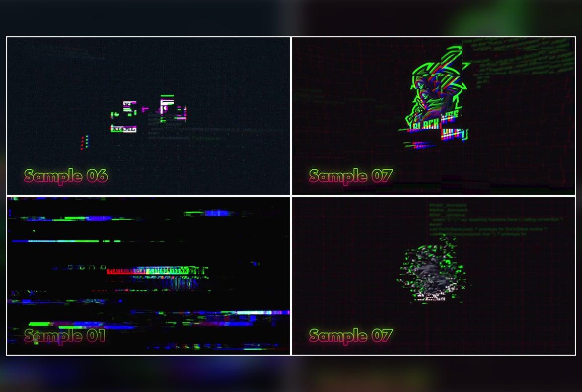 i'll create glitch effects intro logo or text 24h