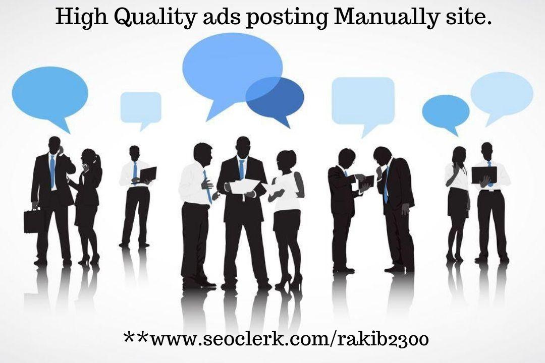 I will post your ads to 25 top classified sites manually
