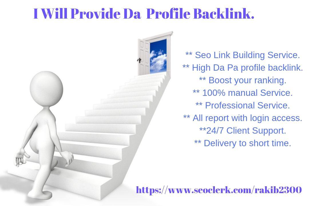 I Will Create 30 Domain Authority Profile Backlinks Manually