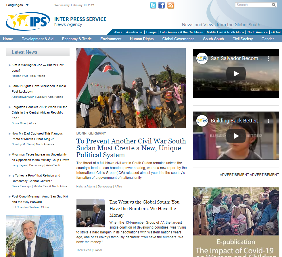 Publish article on ipsnews.com