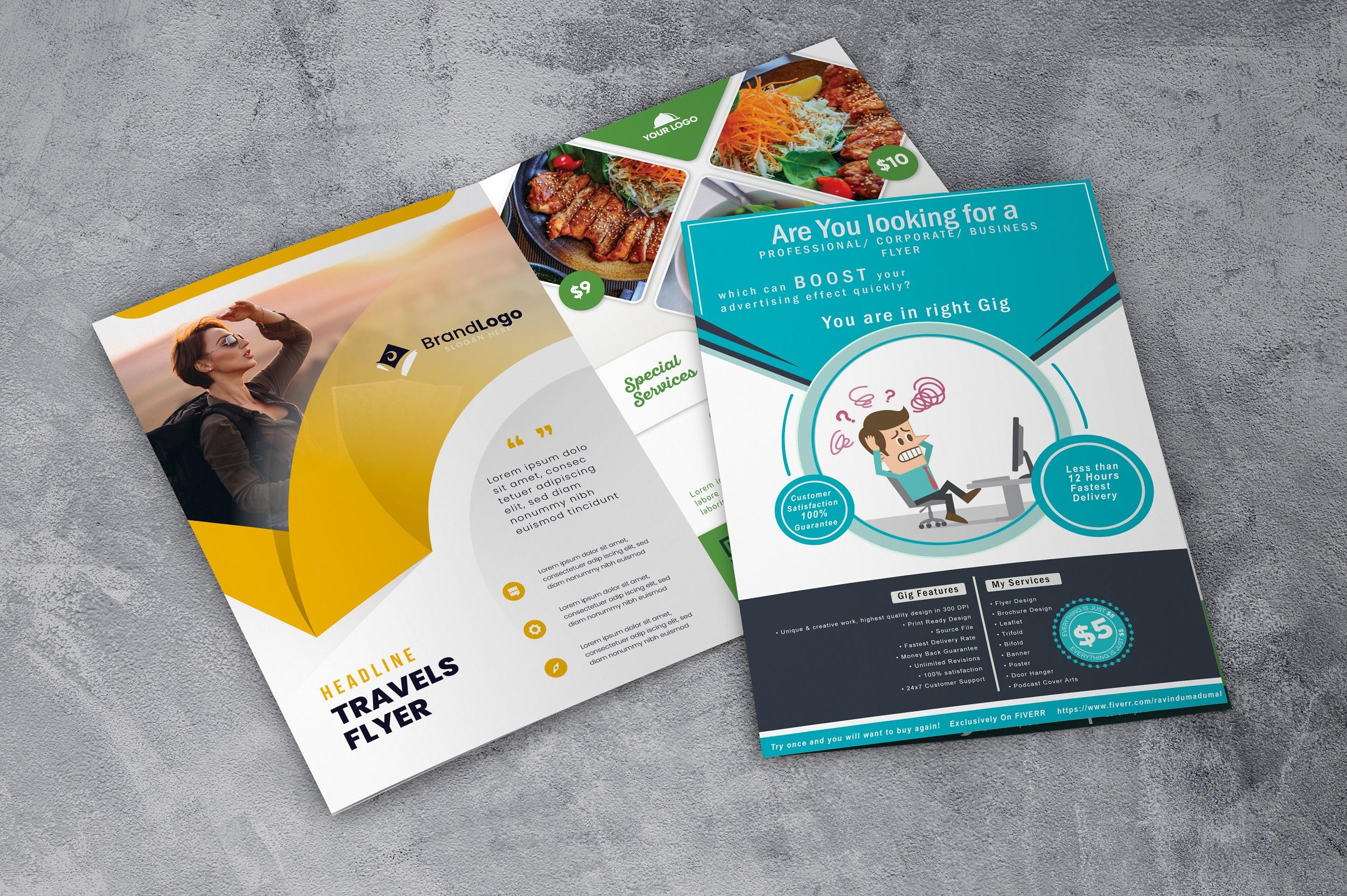Make Creative, Unique Flyers | bifold brochure |Trifold brochure 