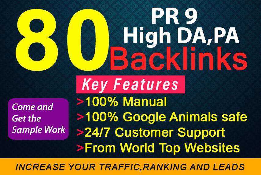 I will do manual 80 Unique SEO Profile backlinks on high DA,pr9 backlinks