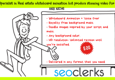 We are specialise in Real estate video but produce stunning whiteboard explainer video for any niche