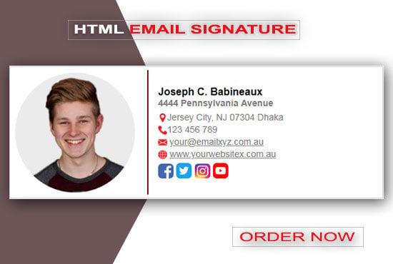 code clickable HTML email signature for gmail, iphone, outlook