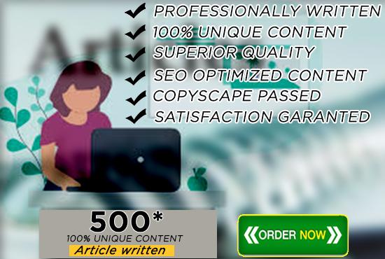 I will write a unique SEO article, blog post, or website content