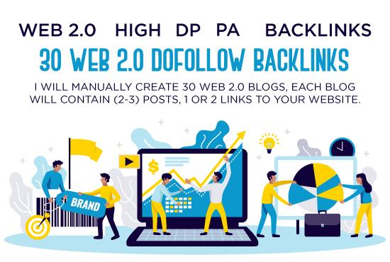 I Will do 30 manual high quality web 2 dofollow backlinks