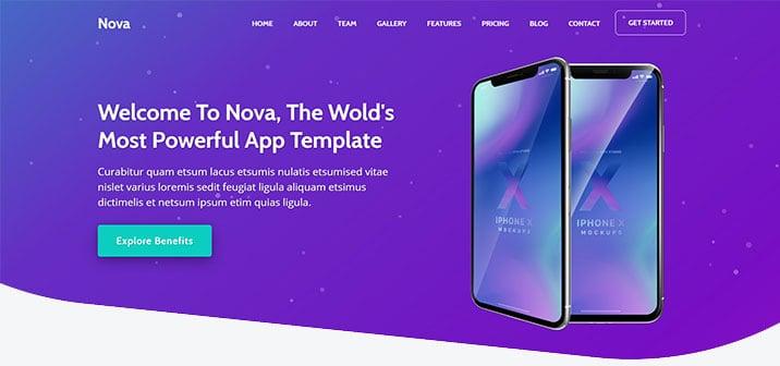 HTML5 Web Template App Landing Page