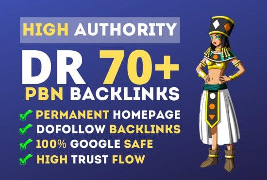  I will make 10PBN DR50To70 dofollow permanent homepage pbn backlinks 