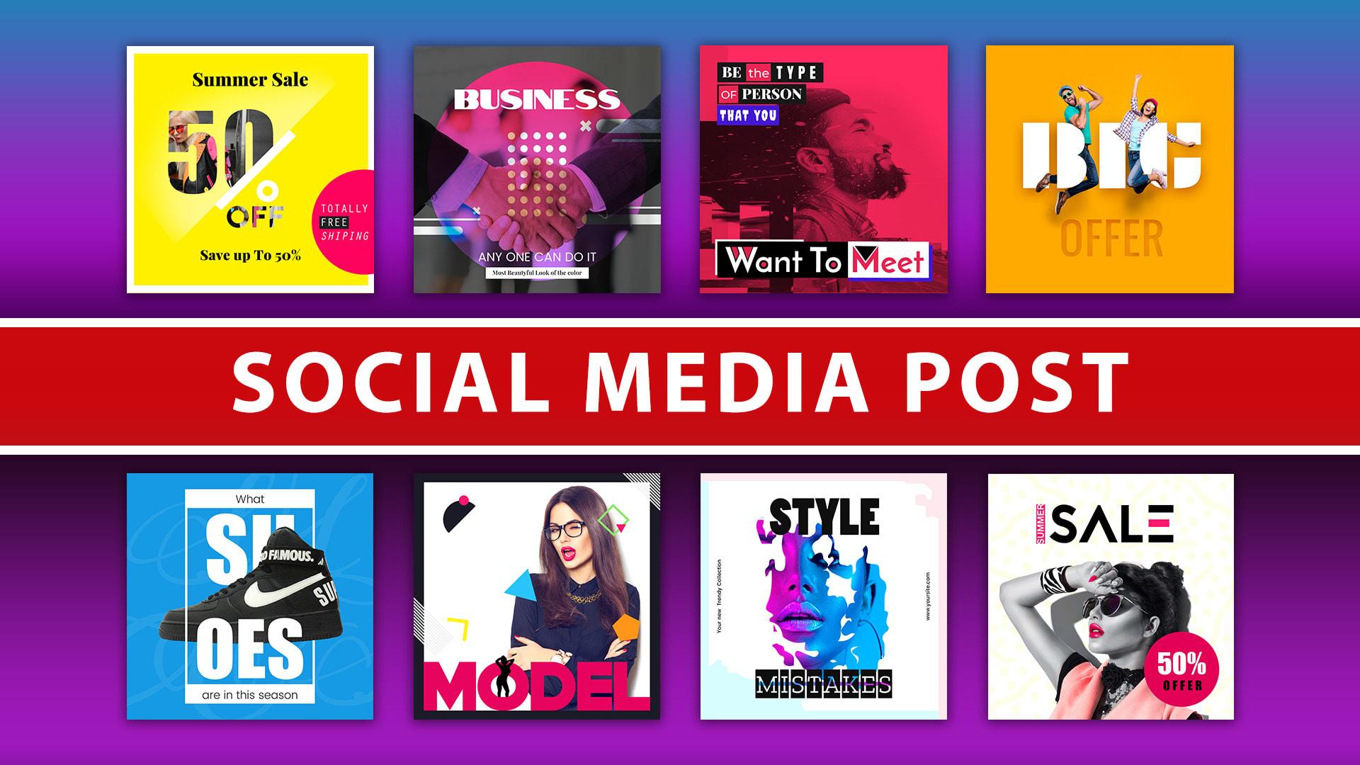 design social media posts graphics for facebook, instagram