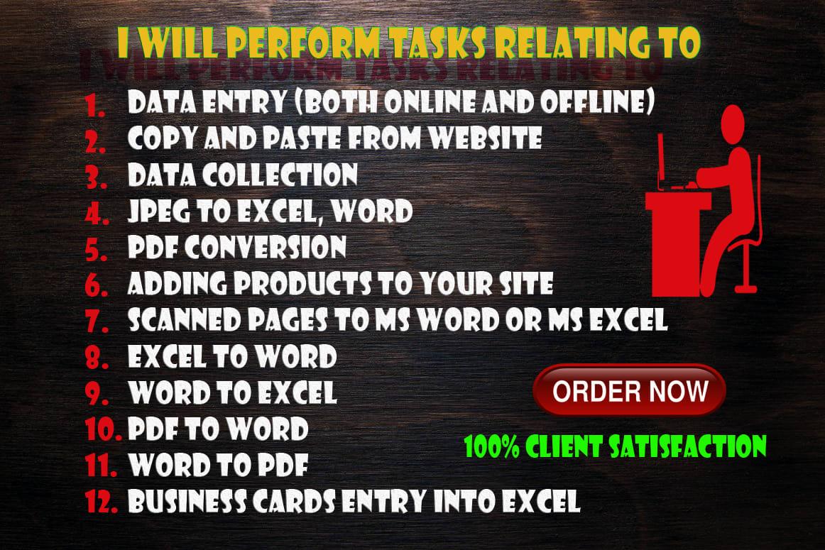 I will do fast data entry, excel data cleaning