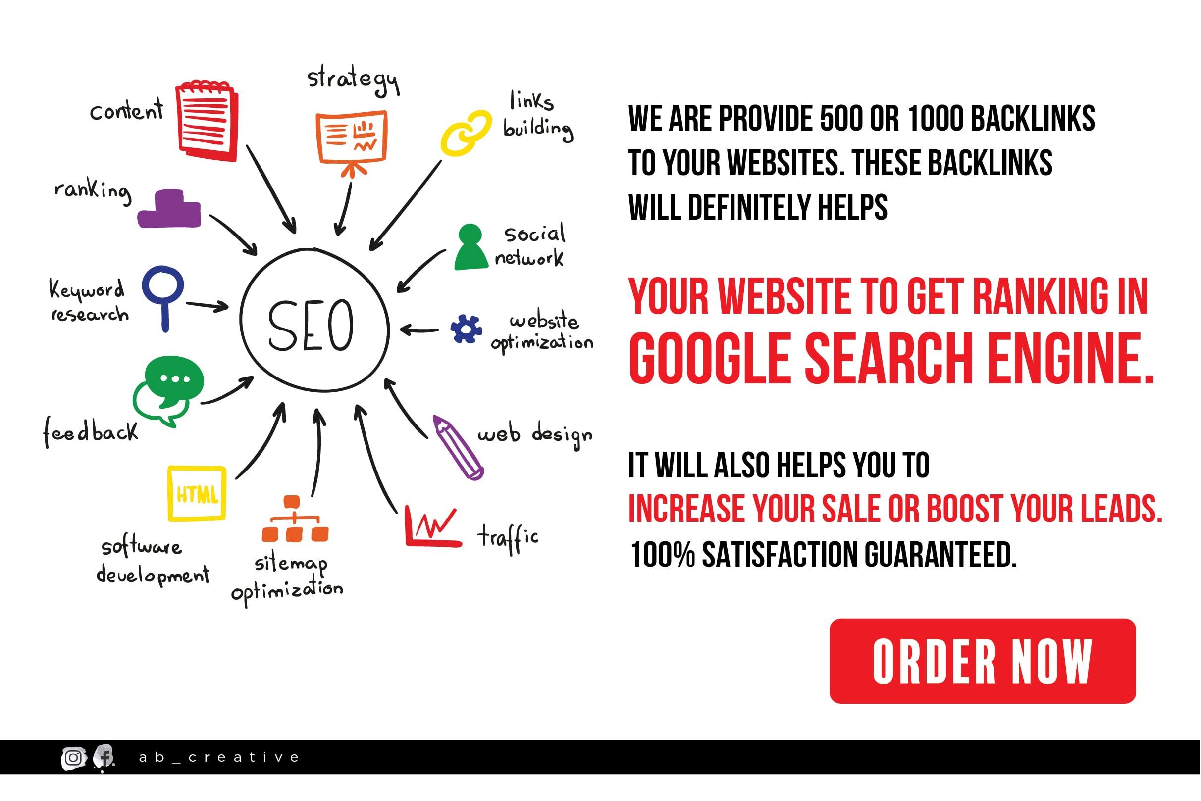 500 BACKLINKS FOR YOUR WEBSITE TO GET RANKING IN GOOGLE SEARCH ENGINE