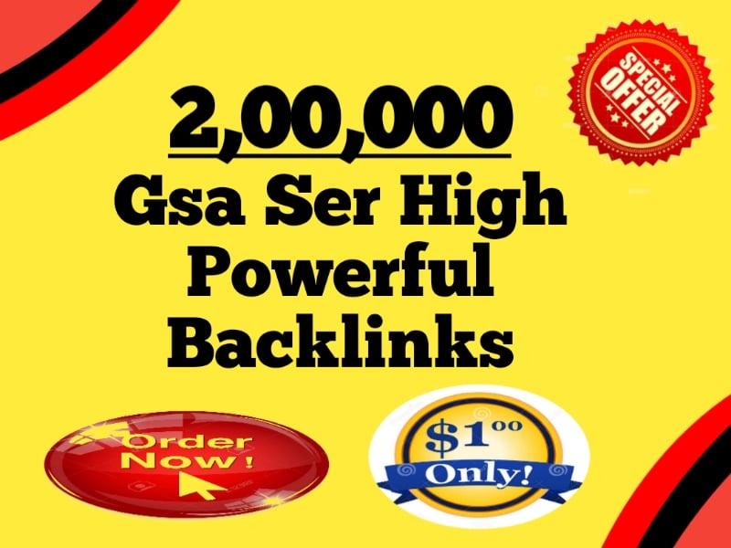 I Will Create 200k GSA SER High Powerful&nbsp;SEO Backlinks 