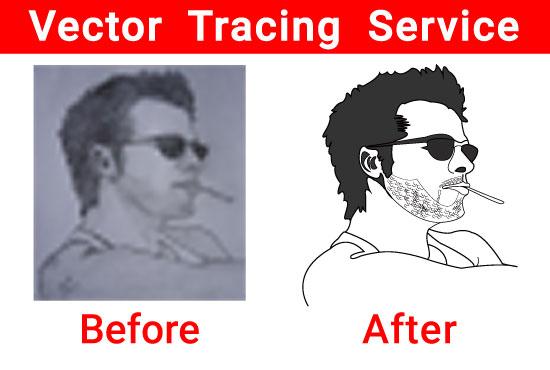 Vector Tracing Logo, Icon, Redraw Image Logo Redesign Raster To Vector Trace convert to vectorize