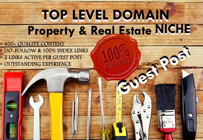 Write 2xarticles and publish on 60xTLD real estate niche da 15 - 30