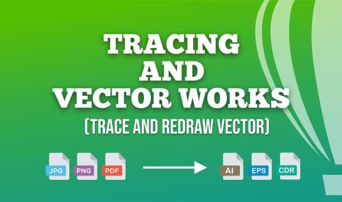 I will vector tracing, convert to vector, vectorize logo, trace