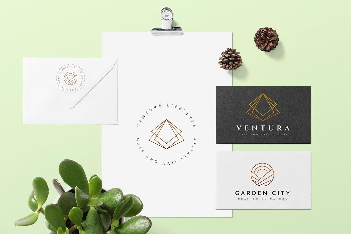 300 Geometric Premade Logo Bundle
