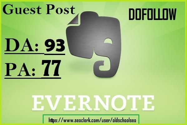 Publish Guest Post On Evernote. com DA 92 with With Safe Guaranteed Dof0llow permanent backlinks 