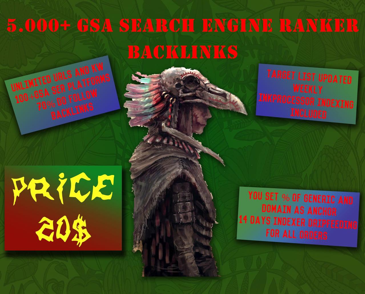 5.000+ GSA Search Engine Ranker Backlinks