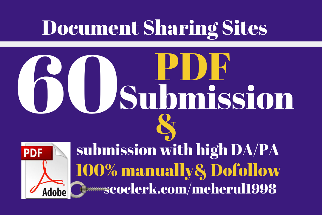I will create your pdf submission to high da pa websites