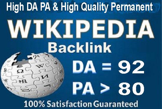 High DA, PA Niche Relevant Permanent Wikipedia Reference Backlink Get Your Site Google Ranking Help