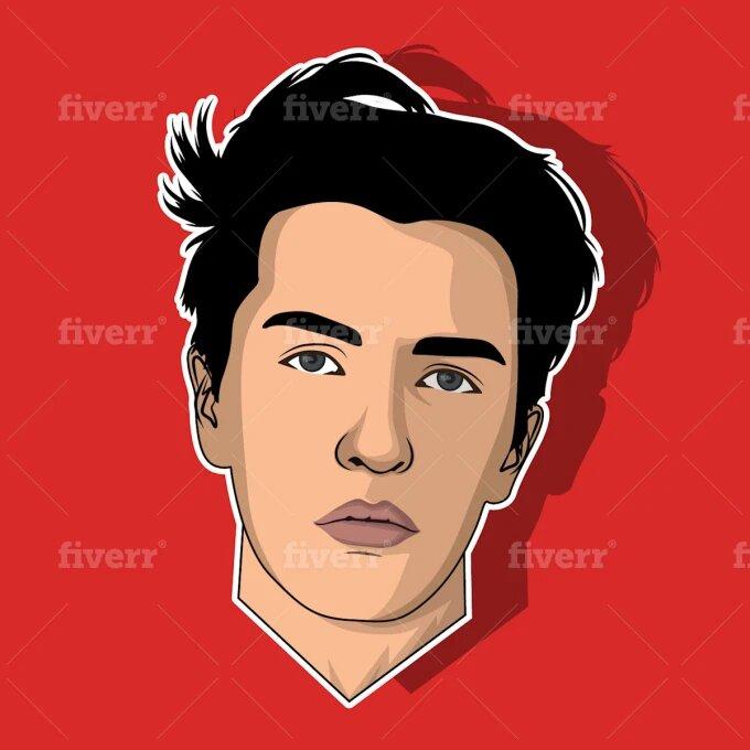 design minimalist flat line vector avatar