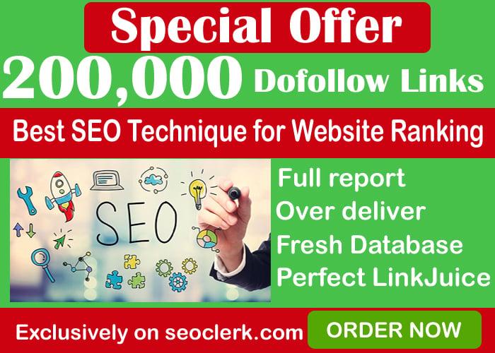 Provide 2,00,000 Backlinks Best for Your website, YouTube and Embeds Video