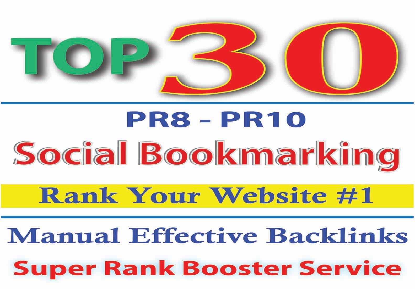 Manual 31 SEO Social Bookmarking Contextual Authority Backlinks to get Google First Page ranking