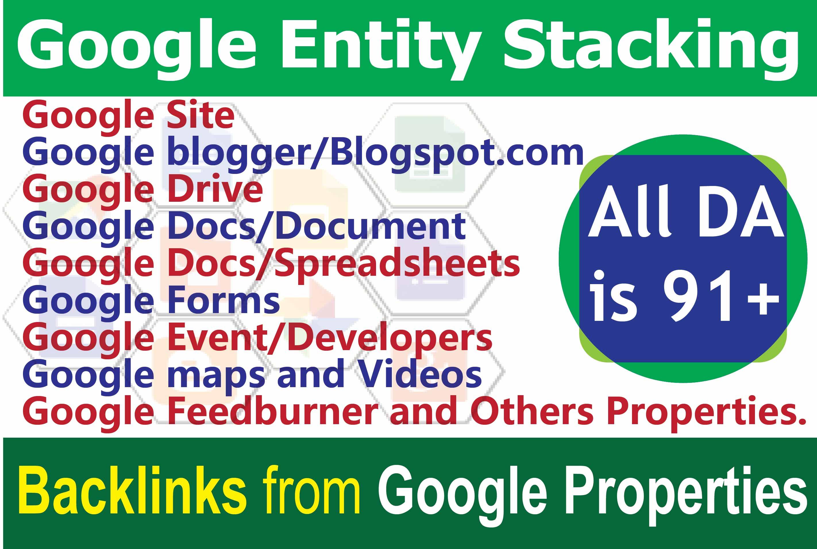 Advance Google Entity Stacking- Get Most Effective Google Properties SEO Authority Backlinks