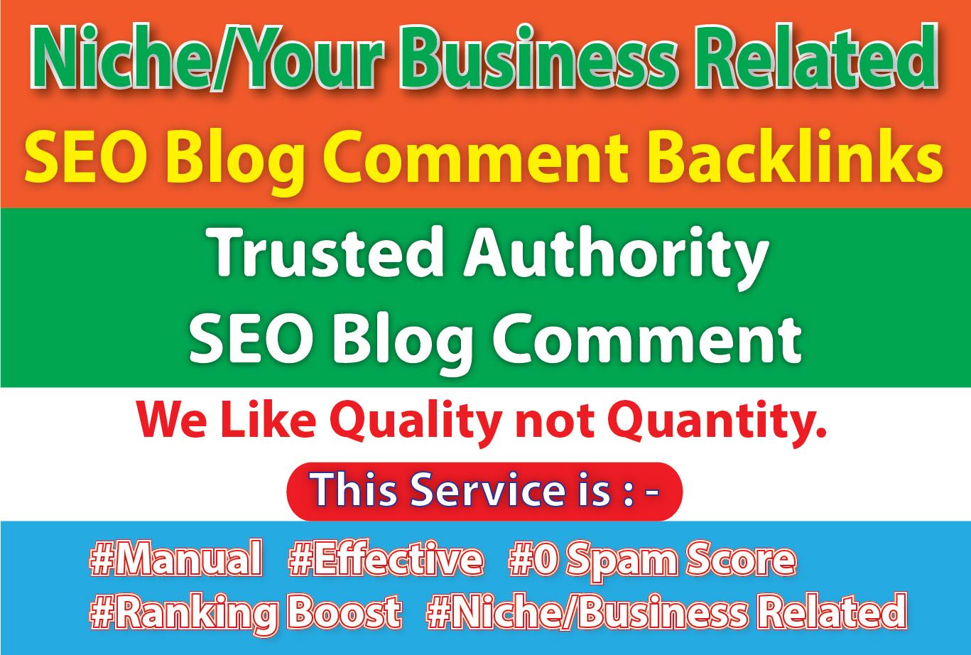 20 SEO Blog Comment- Niche Relevant or your business type Blog Comments Backlinks Manually