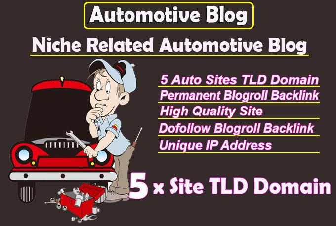 give link 5 site automotive tld blogroll permanent