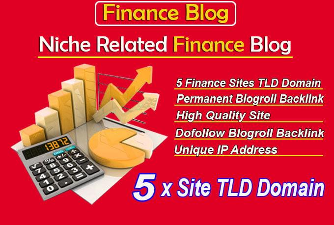 give your backlink on 5 sites tld finance blogroll permanent