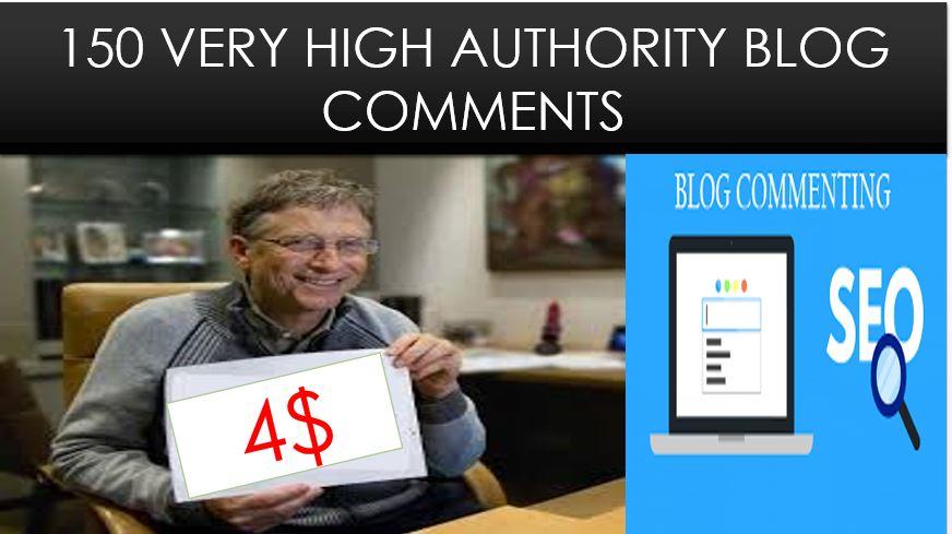 Provide 150 blog comments high authority backlinks 