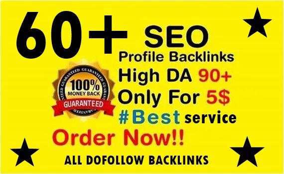 60+ PR9 Dofollow profile backlinks- All Dofollow profile Links