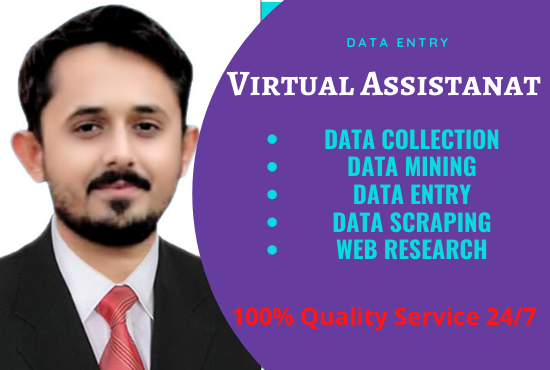 Be an ideal virtual assistant, data entry, web research, copy paste, data mining