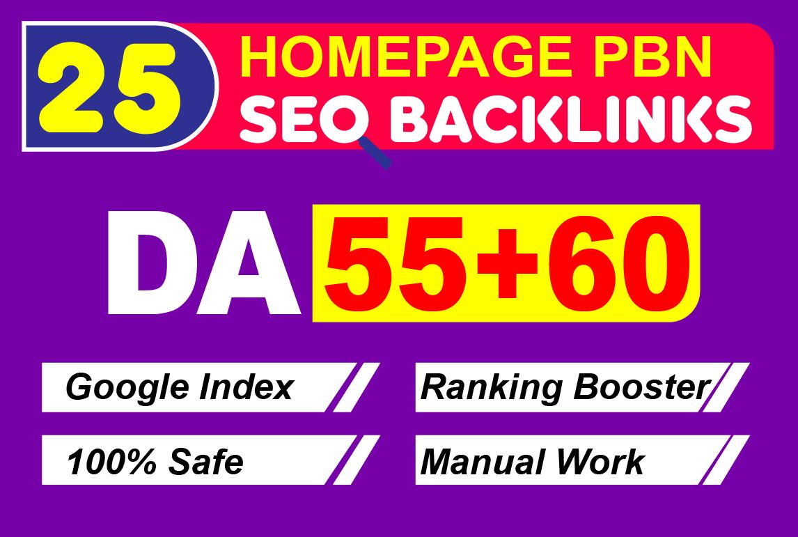 Create 25 DA 60+ Homepage PBN Backlinks