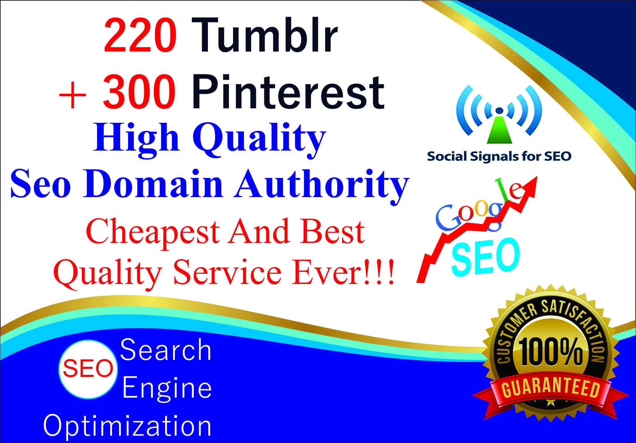 I Will Provide 220 Tumblr + 300 Pinterest Real SEO Social Signals