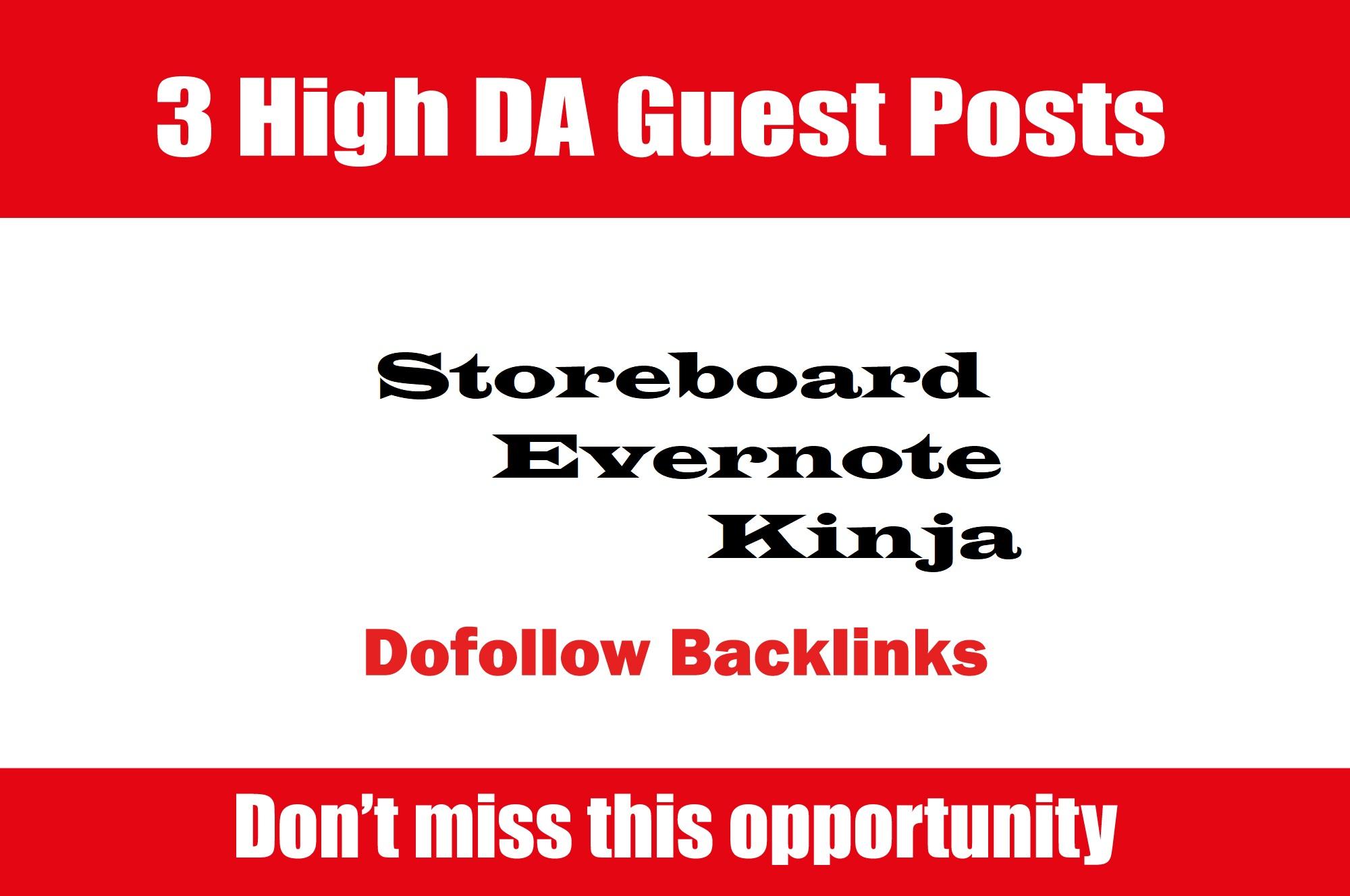 Publish Guest Post on Storeboard, Kinja & Evernote DA90+