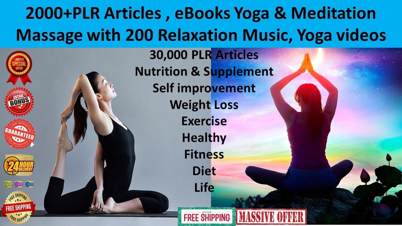 2000 articles ebooks,yoga,meditation 3000 music,300 videos