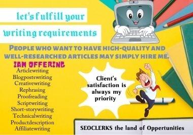 I am offering 1k words of Unique, well-researched and factual article within deadline. 