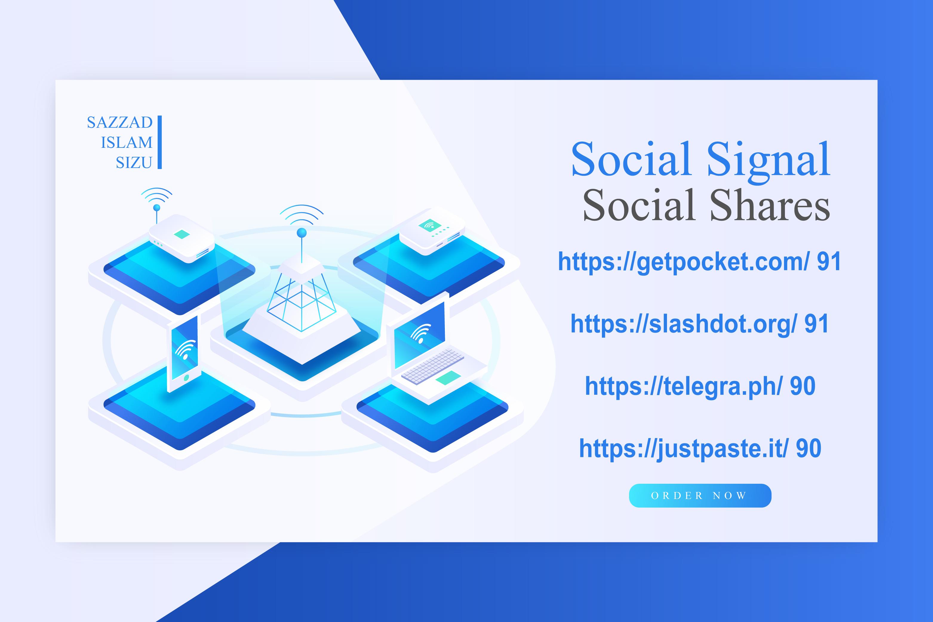 Get 80 Social Signal or Social Shares On 90 Da Websites