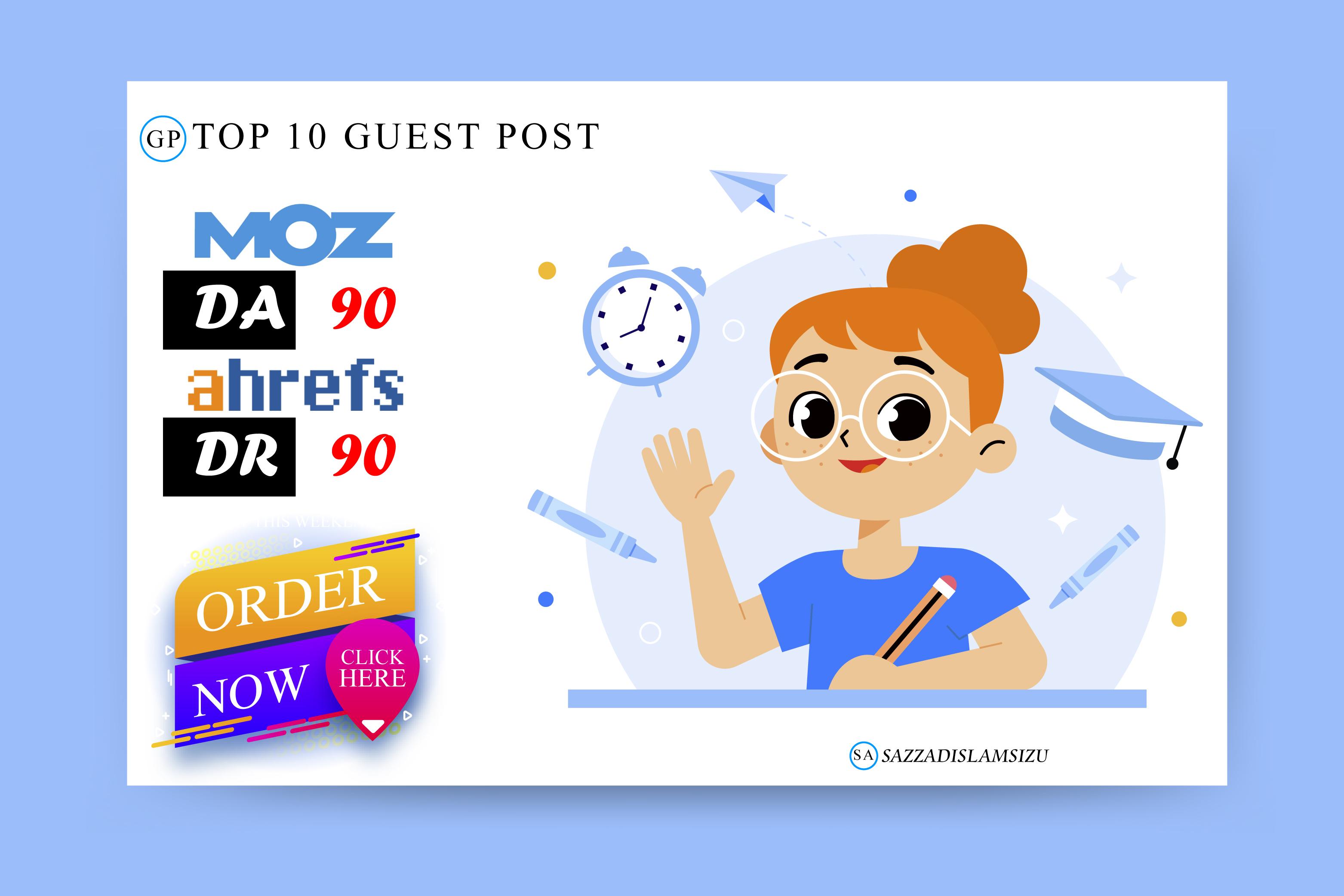 Top 10 high da guest posts on da90 guest posting site