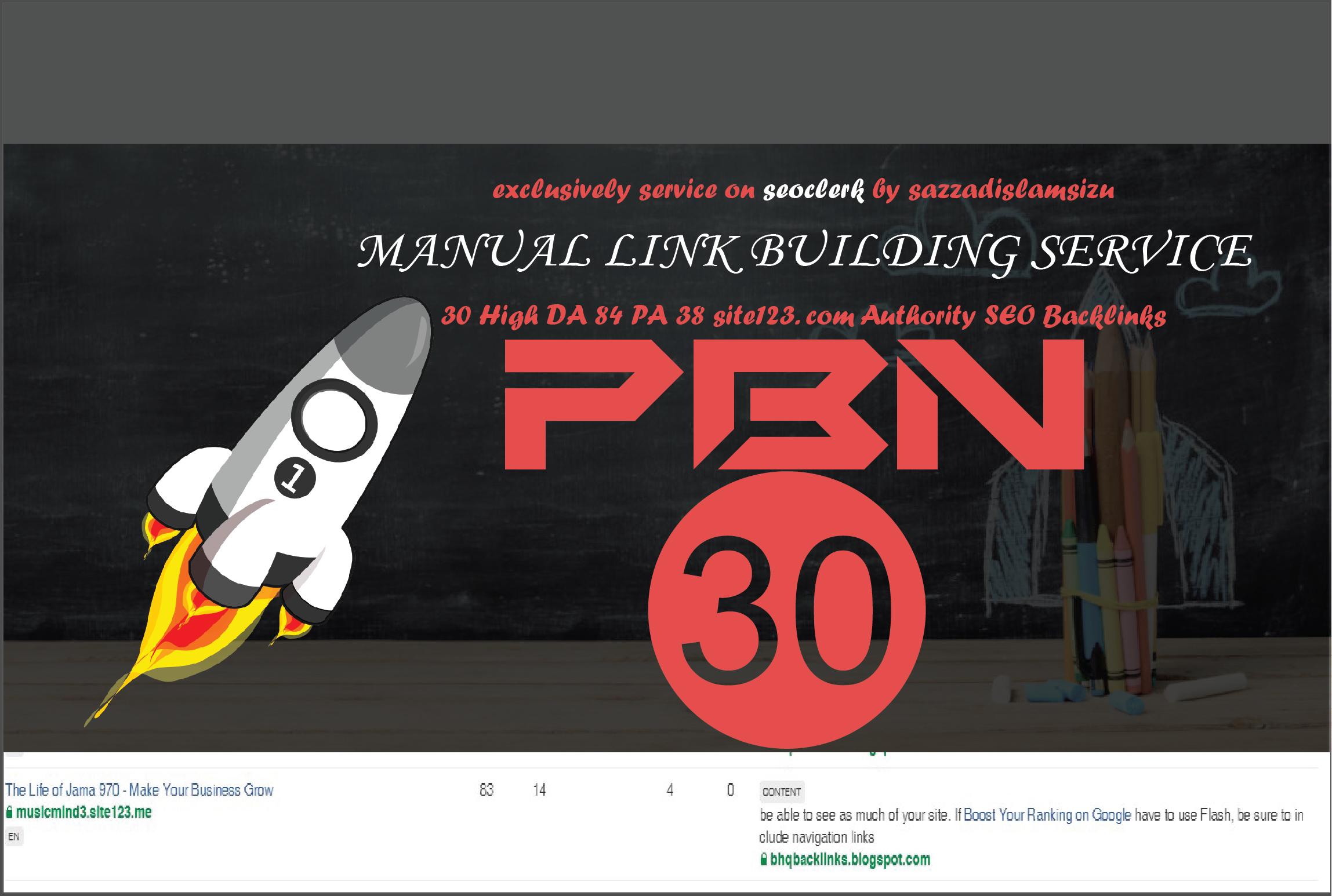 30 site123 DA 84 contextual seo dofollow authority backlinks