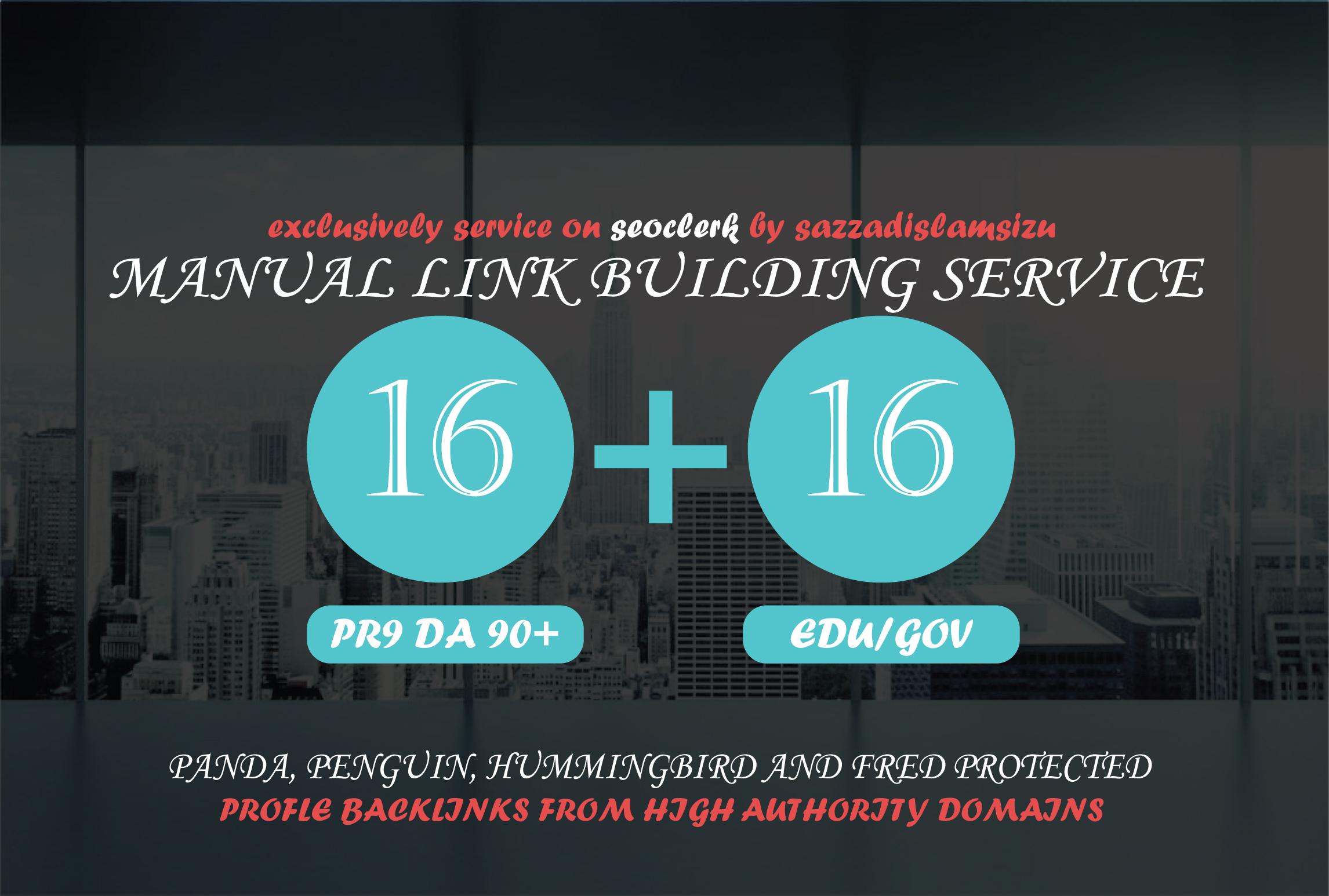 16 PR9 and 16 EDU/GOV High Authority Backlinks Seo link building
