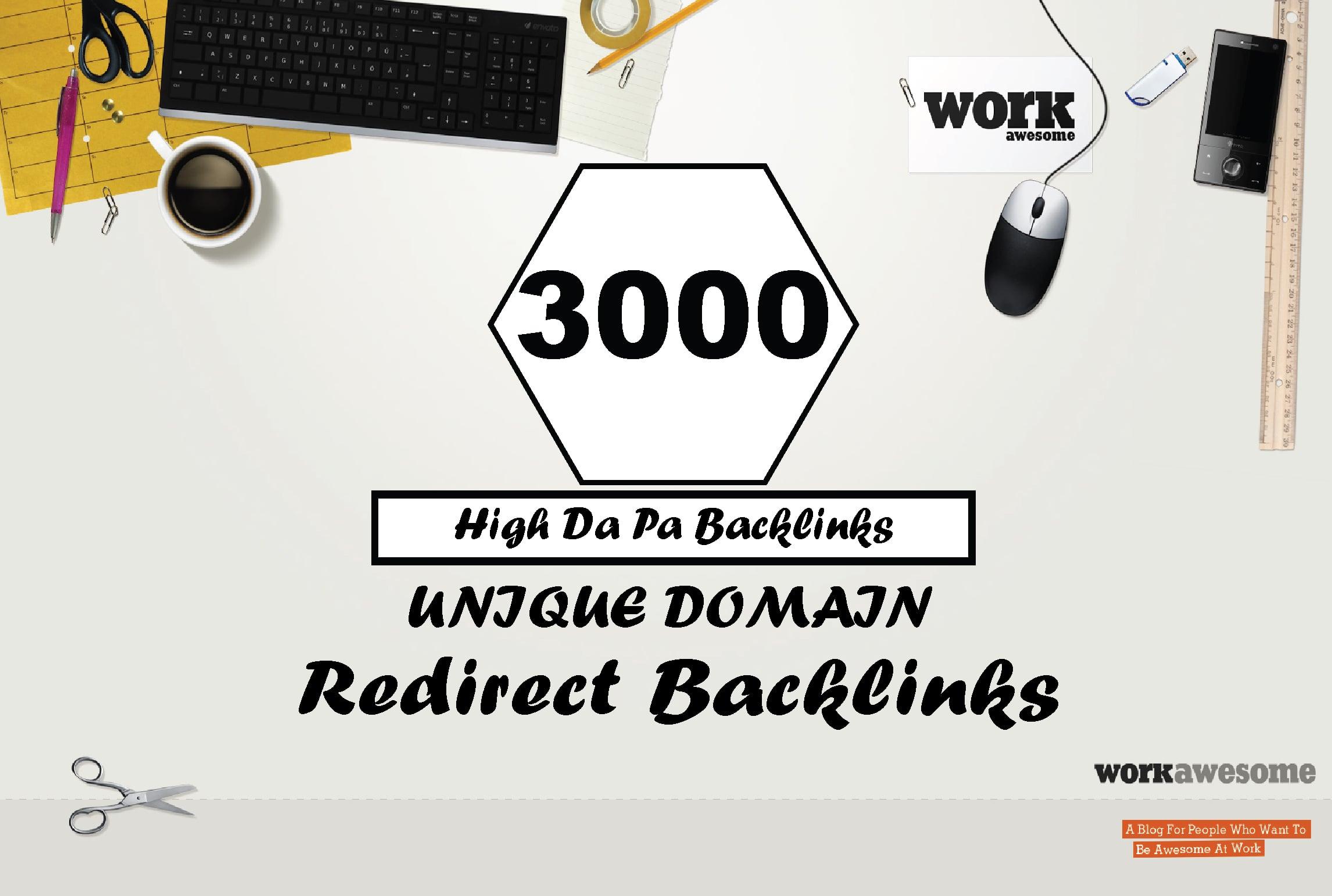 High Authority Manual 3000 Unique Domain Redirect Backlinks