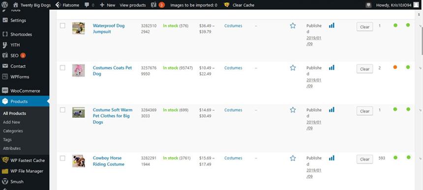 SEO alidropship 50 products use Yoast or Rank Math