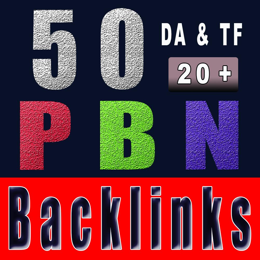 50 PBN backlinks 20+ DA&PA Homepage backlinks
