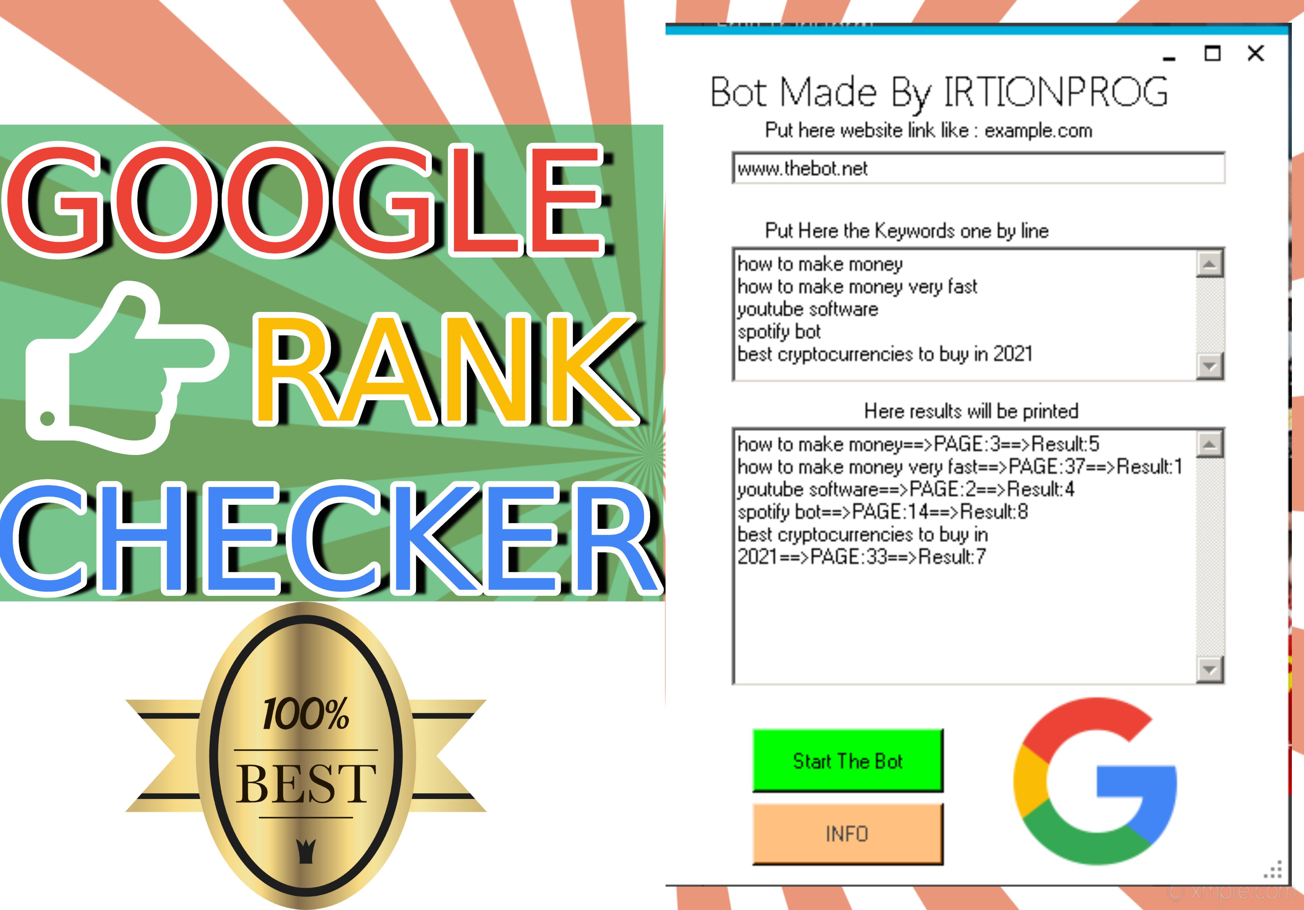 Google Bulk Url Rank Checker Bot