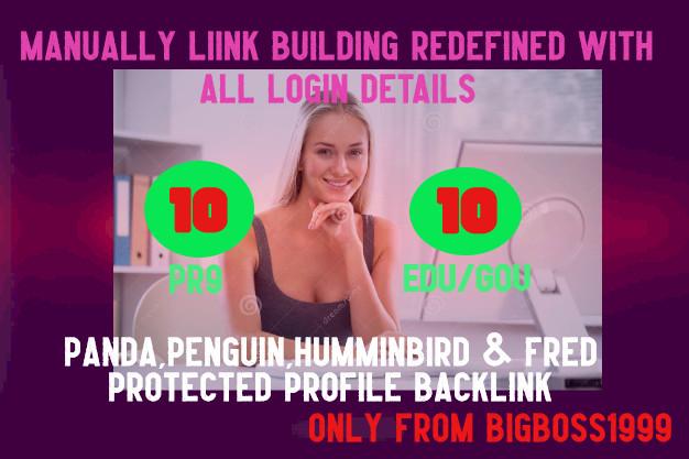 Fire your google Ranking with 10 Pr9+ 10 Edu/Gov Safe seo Authority Backlink