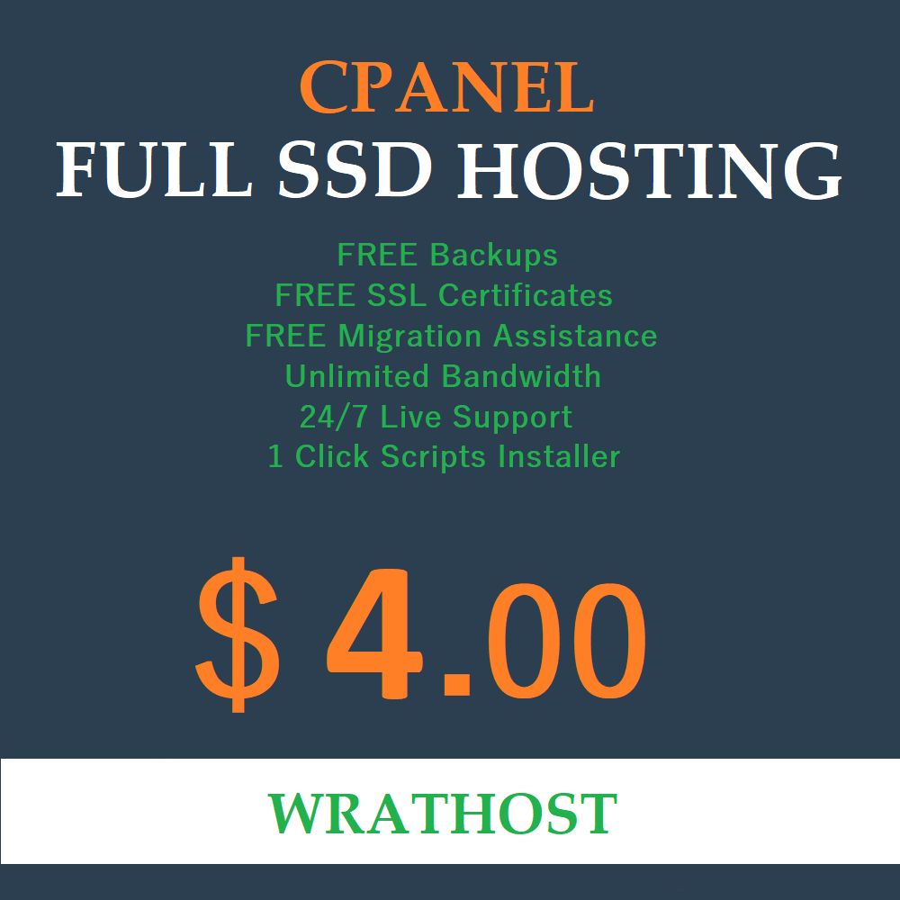 Unlimited SSD Web Hosting | cPanel | Softaculous